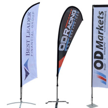 Outdoor Custom Flag Printing Double Side Polyester Advertising  Teardrop Feather Beach Flag Pole
